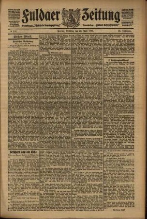 Erste Ausgabe vom Dienstag, den 22. Juni 1909.