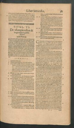 Titul. VI. De usucapionibus & longi temporis possesionibus.