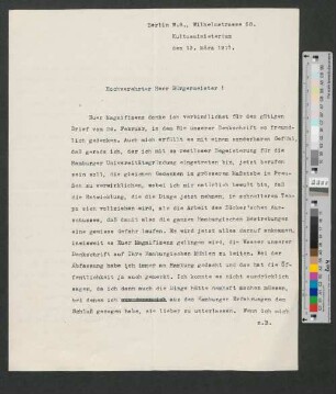 Brief an Werner von Melle