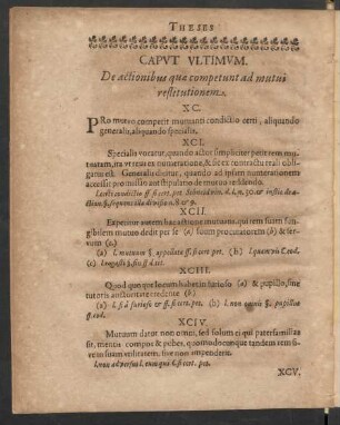 Caput Ultimum. De actionibus quae competunt ad mutui restitutionem.