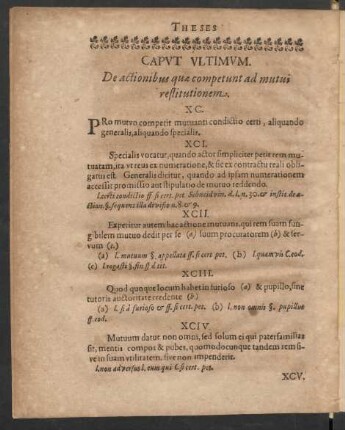 Caput Ultimum. De actionibus quae competunt ad mutui restitutionem.