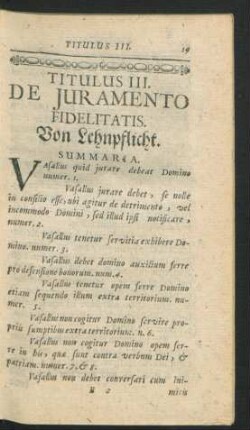 Titulus III. De Iuramento Fidelitatis.