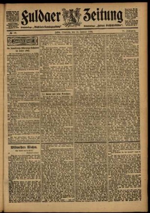 Zweite Ausgabe vom Samstag, den 16. Januar 1904.