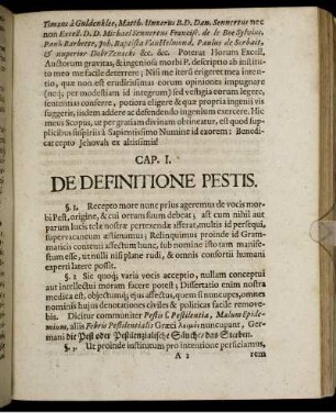 Cap. I. De Definitione Pestis.