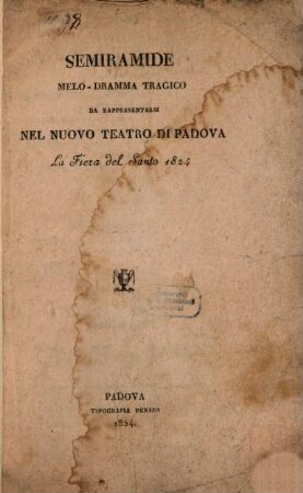 Semiramide : Melo-dramma tragico