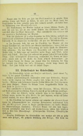 III. Beschaffenheit der Erdoberfläche