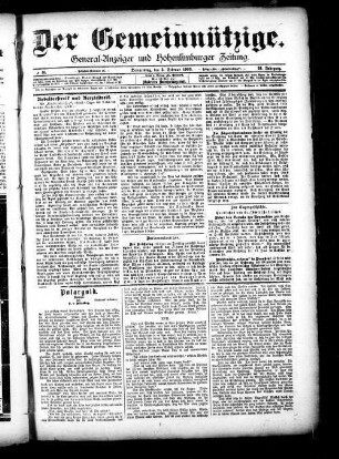 Der Gemeinnützige. 1869-1943
