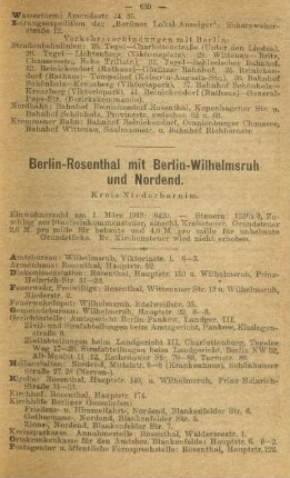 Berlin-Rosenthal mit Berlin-Wilhelmsruh und Nordend