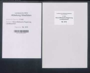 Sicherstellung von Archivalien des Hofes Wever zu Scheven (eines Behandigungsguts der Reichsabtei Werden)