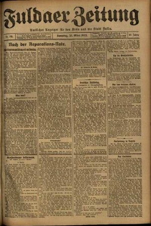 Ausgabe vom Samstag, den 25. März 1922.