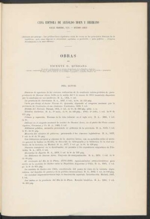 Obras de Vicente G. Quesada