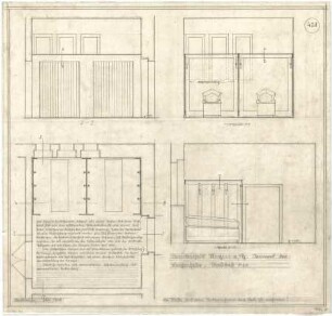 Billing, Hermann; Singen; Krankenhaus - Leichenhalle, Inneres (Grundriss; Wandabwicklung)