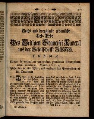 563-578, Sechs und dreyßihste erbauliche Lob-Rede Des Heiligen Francisci Xaverii aus der Gesellschafft JESU.