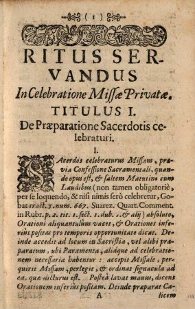 Ritus exactus in celebratione Missae privatae