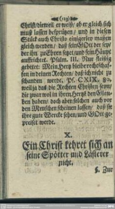 X. Ein Christ kehret sich an seine Spötter und Lästerer nicht