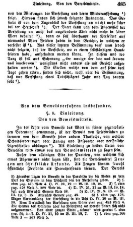 §. 8. Einleitung. Von den Beweismitteln.