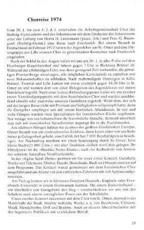 Chorreise 1974