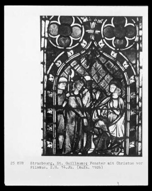 Fenster mit der Geburts- und Leidensgeschichte Christi, Bildfeld: Christus vor Pilatus