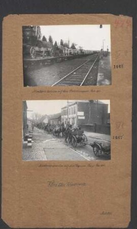 Munitionskolonne auf dem Bahntransport