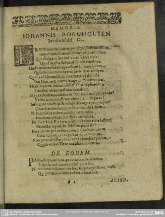 Memoriae Johannis Borcholten Jurisconsulti CL.