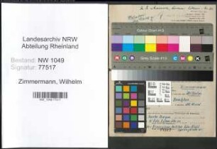 Entnazifizierung Wilhelm Zimmermann , geb. 17.02.1915 (Kaufmaennischer Angestellter)