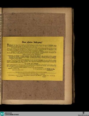 Karlsruher Tagblatt, Zum zehnten Jahrgang!