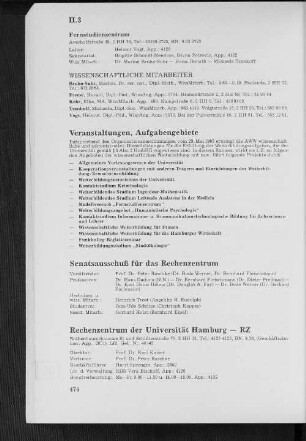 Veranstaltungen, Aufgabengebiete