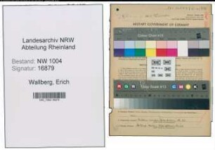 Entnazifizierung Erich Wallberg , geb. 04.07.1913 (Kaufm.Angestellter)