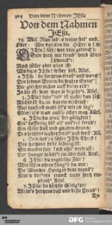Von dem Nahmen JEsu.