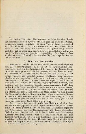 Die Naturgesetze und ihr Zusammenhang mit den Prinzipien der abstrakten Wissenschaften : für Naturforscher, Mathematiker, Logiker, Philosophen und alle mathematisch gebildeten Denker, 2, Suppl. 2. Das Wesen der Elektrizität, des Galvanismus und Magnetismus