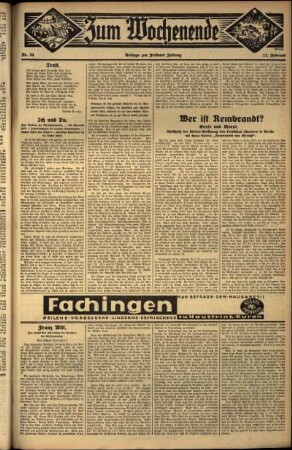 Zweite Ausgabe vom Sonntag, den 11. Februar 1934.