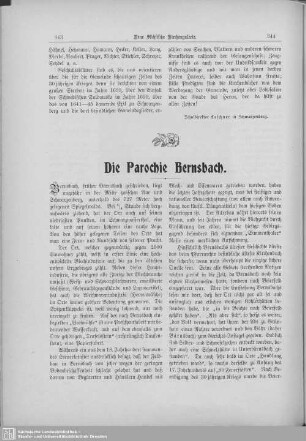Die Parochie Bernsbach