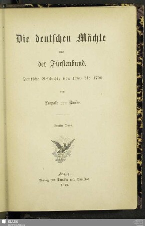 2: Die Deutschen Mächte und der Fürstenbund : deutsche Geschichte von 1780 bis 1790