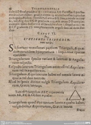 Caput VI. De Speciebus Triangulorum varijs.