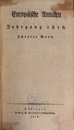 Europäische Annalen. 1818, 2