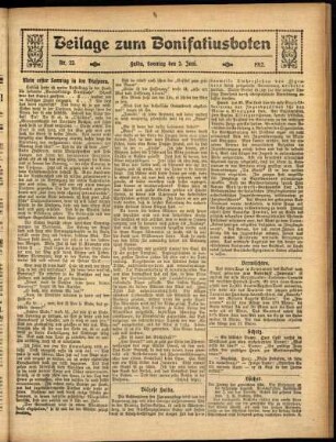 Zweite Ausgabe vom Sonntag, den 02. Juni 1912.