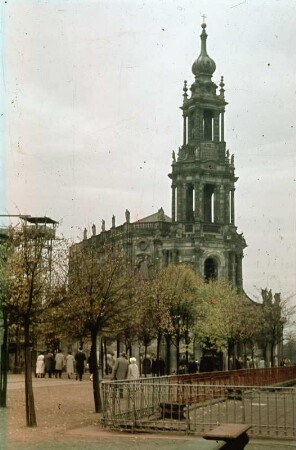 Dresden. Katholische Hofkirche : Dresden. Blick von der Brühlschen Terrasse zur Katholischen Hofkirche