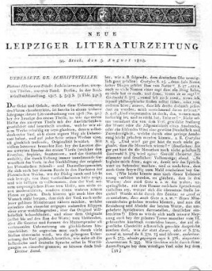 Platons Werke von Friedr. Schleiermacher, zweyten Theiles, zweyter Band. Berlin, in der Realschulbuchhandlung. 1807. 8. 518 S.