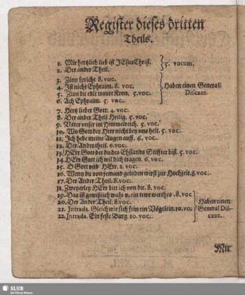 Register dieses dritten Theils.