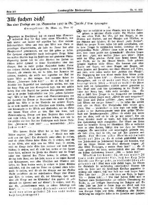 Alle suchen dich! : Aus einer Predigt am 19. September 1937 in St. Jacobi