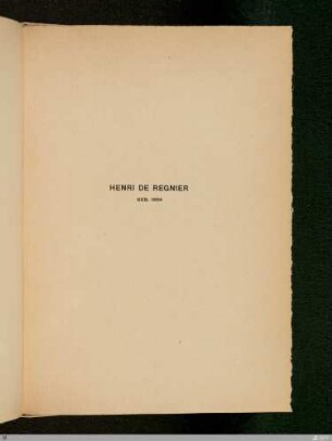 Henri de Regnier: Aus: Erste Verse
