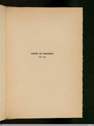 Henri de Regnier: Aus: Erste Verse
