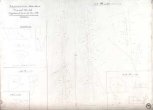 Bürgermeisterei Düsseldorf Gemeinde Oberbilk Supplement-Karte der Flur XV