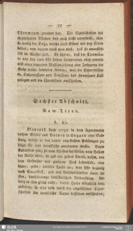 Sechster Abschnitt. Vom Titan