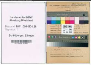 Entnazifizierung Elfriede Schildberger , geb. 28.09.1916 (Saeuglingsschwester)