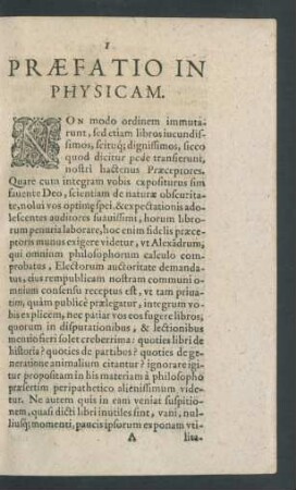 Praefatio In Physicam.