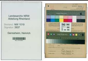 Entnazifizierung Heinrich Gerresheim , geb. 30.05.1896 (Schuhmacher)