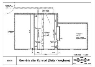 Grundriss alter Kuhstall (Seitz - Weyhern)