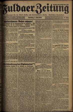 Ausgabe vom Samstag, den 05. Juli 1930.