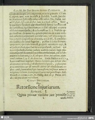 Caput Decimum. De Retorsione Injuriarum